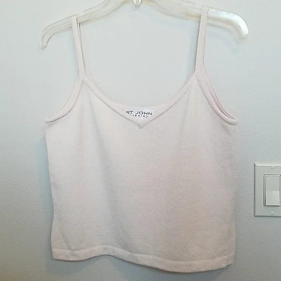 Vintage St. John Evening Pale Pink Knit Tank Top - Picture 5 of 8